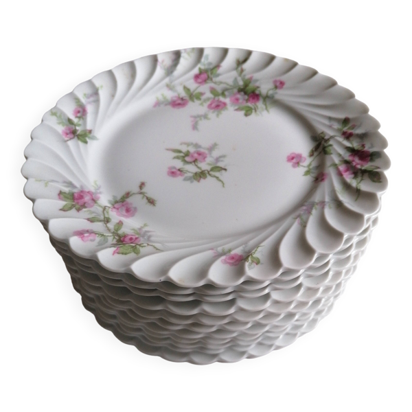 12  assiettes plates haviland