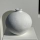 Handcrafted terracotta ball vase painted white H:24 D:26