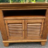 Scandinavian solid wood sideboard with 2 doors, 100cm
