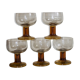 Vintage 70s glasses with amber block feet