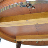 Art Deco mahogany round table by Jacques Adnet around 1940