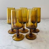 Set of 5 mouth-blown glasses