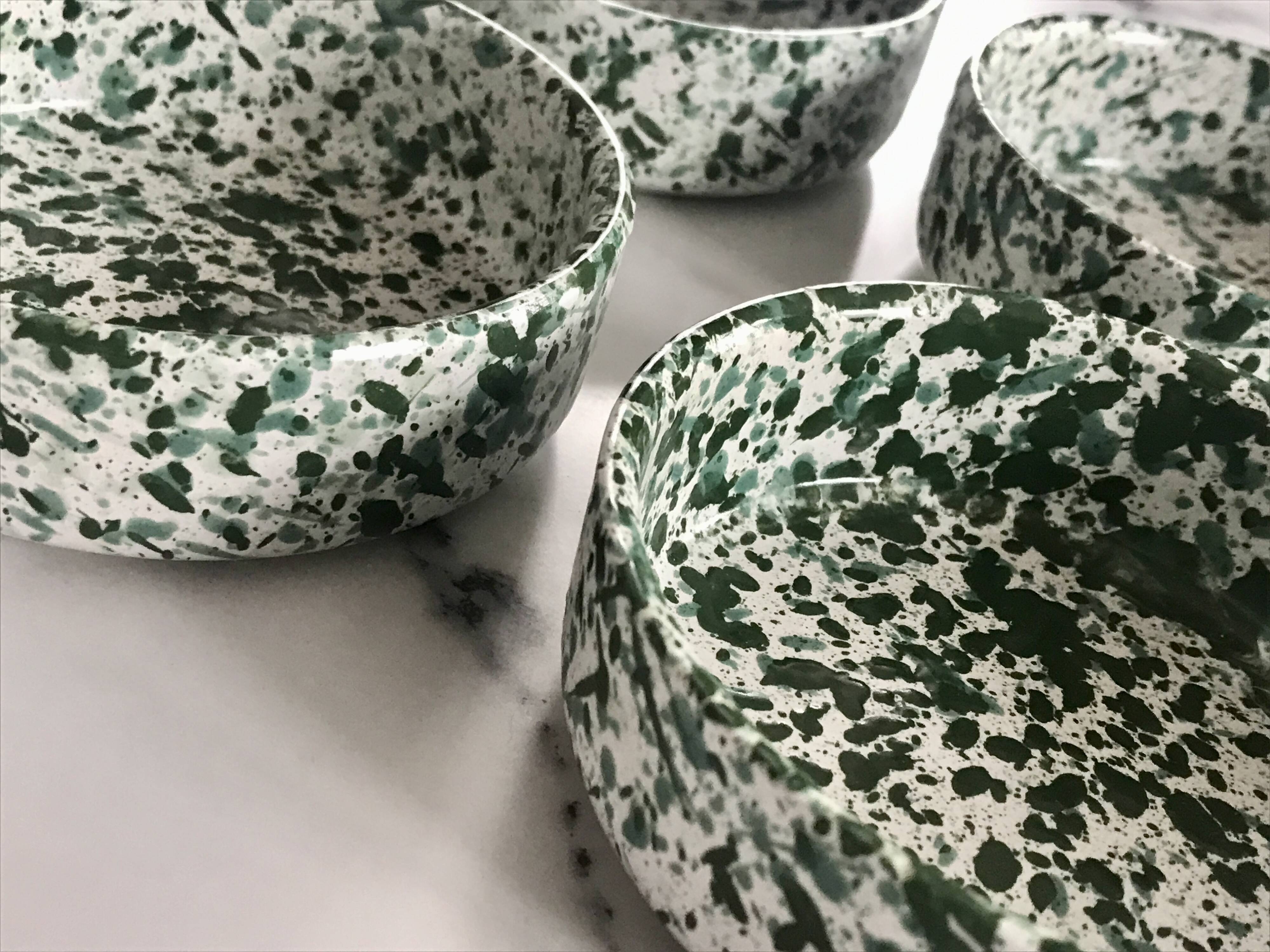 Speckled terracotta bowls