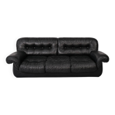 1970’s Vintage Italian design black leather sofa from PelleRossi