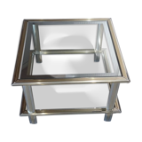 Vintage coffee table 1960s/1970s chrome and gold - Lancel house