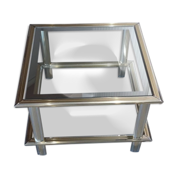 Vintage coffee table 1960/1970 chrome and gold - Lancel house