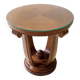 Table basse ronde Art déco en chêne et verre, Italie