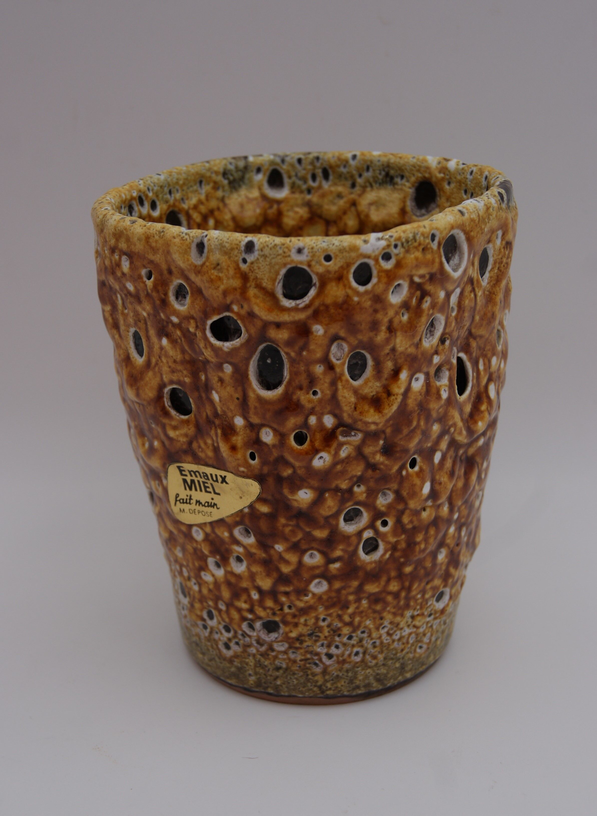 Vintage Honey Emaux Vase