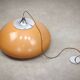 Grande Lampe à Suspension Space Age Marron de Guzzini, 1960s