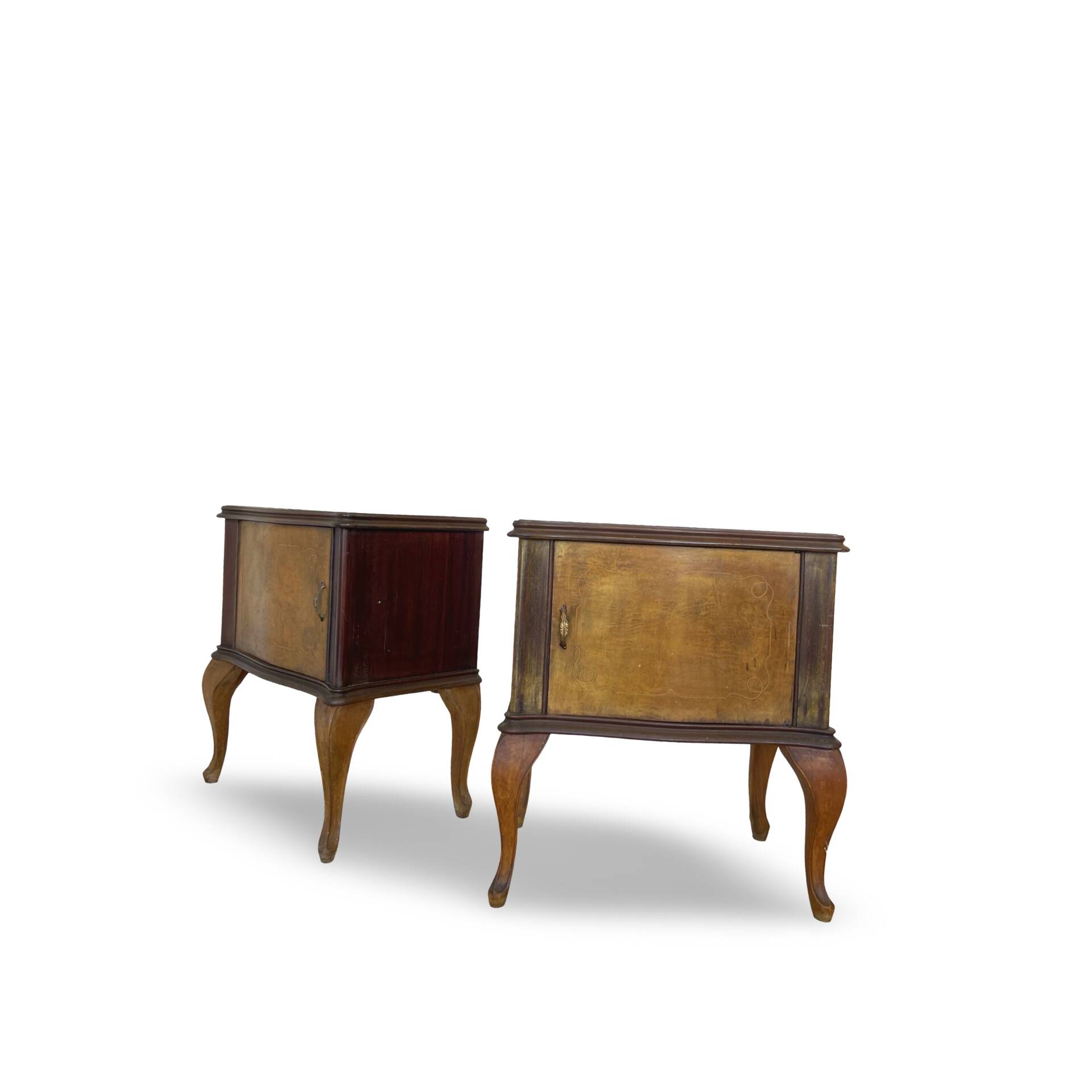 Tables de chevet/commodes Chippendale italiennes, années 1940/1950.