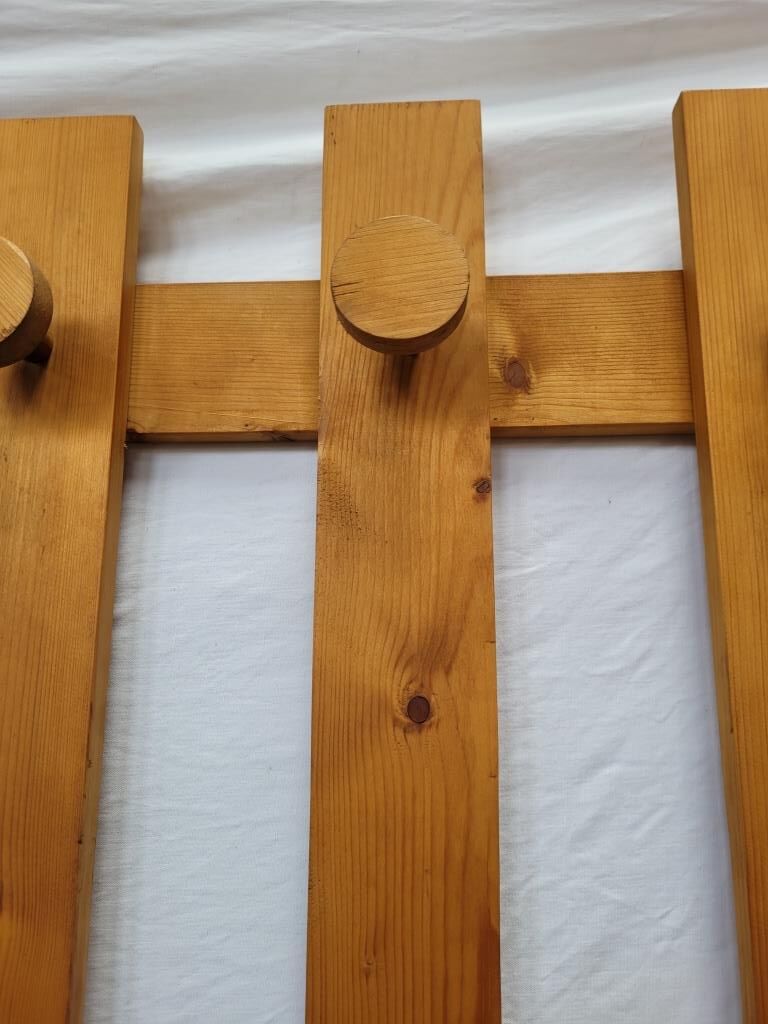 Pine coat rack, 70s.