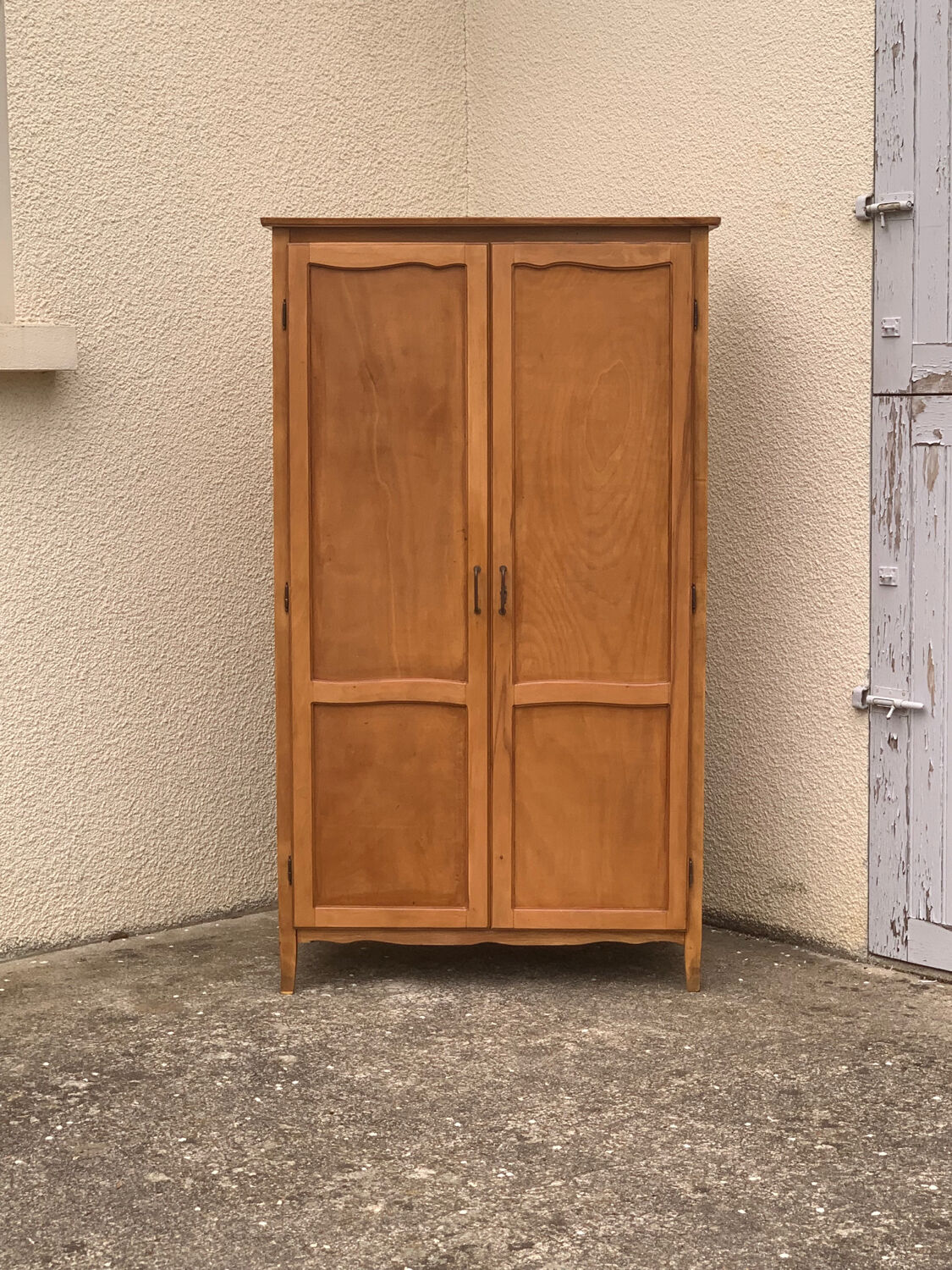 Parisian wardrobe vintage beech 1970