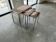 Ensemble de 3 tables gigognes vintage / tables d'appoint avec céramique