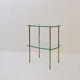 Brass side table with double glass top Maison Jansen Style - Circa 1940