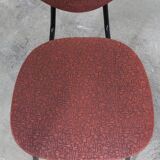 Vintage 70s chair in black lacquered metal and atypical red vinyl