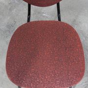 Vintage 70s chair in black lacquered metal and atypical red vinyl