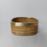 Rattan and brass basket 1970