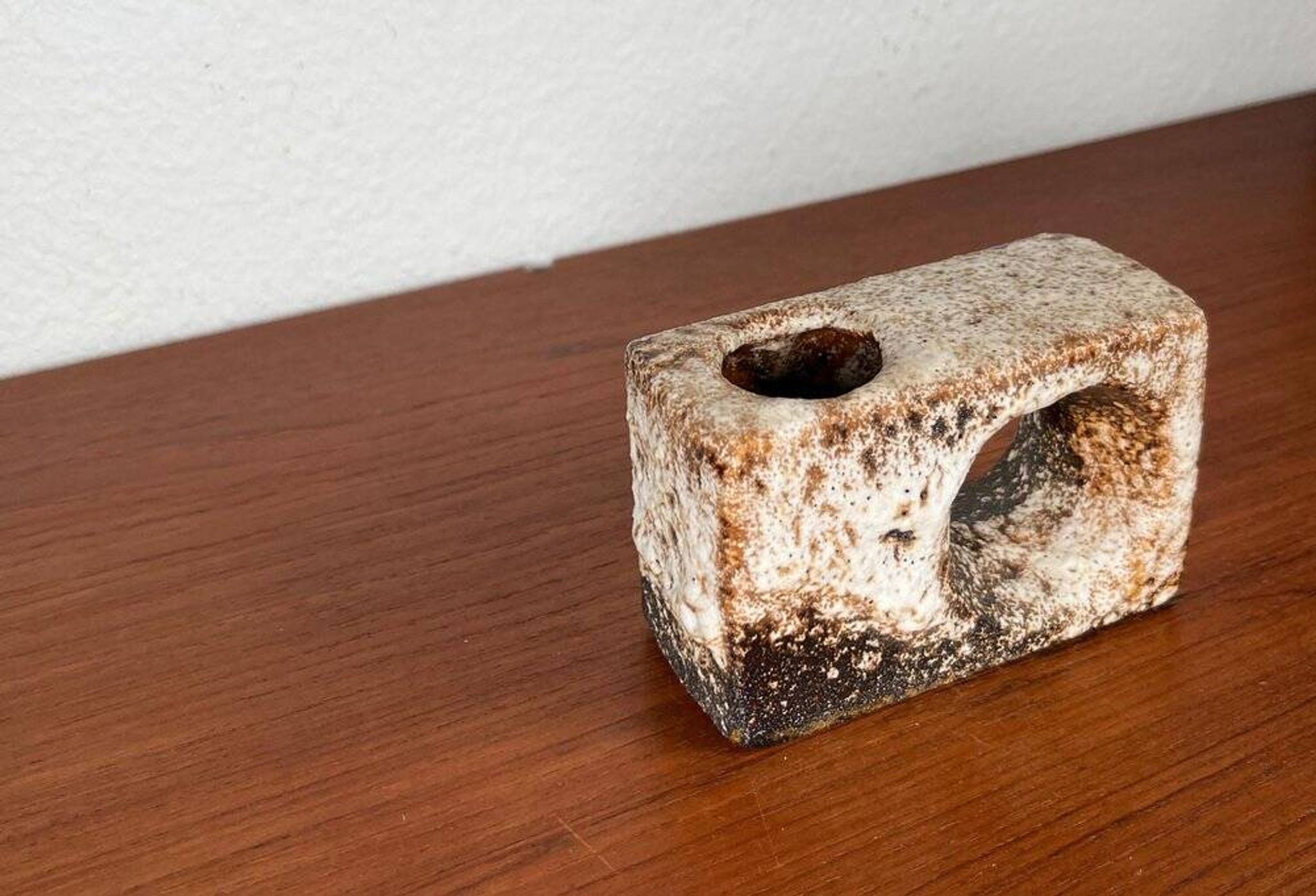 Brutalist Fat Lava vase from the mid-century by Van Woerden for Vest Keramik, 1960s.