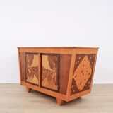 Unique 1950s design marquetry sideboard