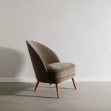 Swedish Sculptural Wooden Asymmetrical Armchair by Arne Norell, 1950s