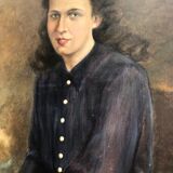 Oil portrait of a young girl by Paul Hulin