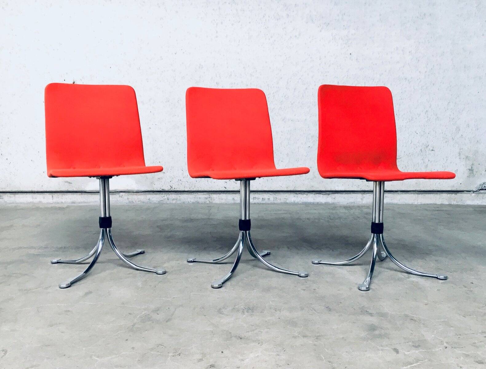 Mid-Century Dutch Steel Dining Chairs from Brabantia, 1970s, Set of 3