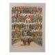 Original lithograph on the First World War (troops + map)
