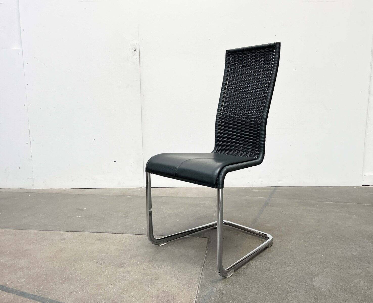 Grey German cantilever chairs B25 with leather cushions from Tecta, set of 4.