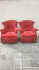 Duo de fauteuils crapaud à franges
