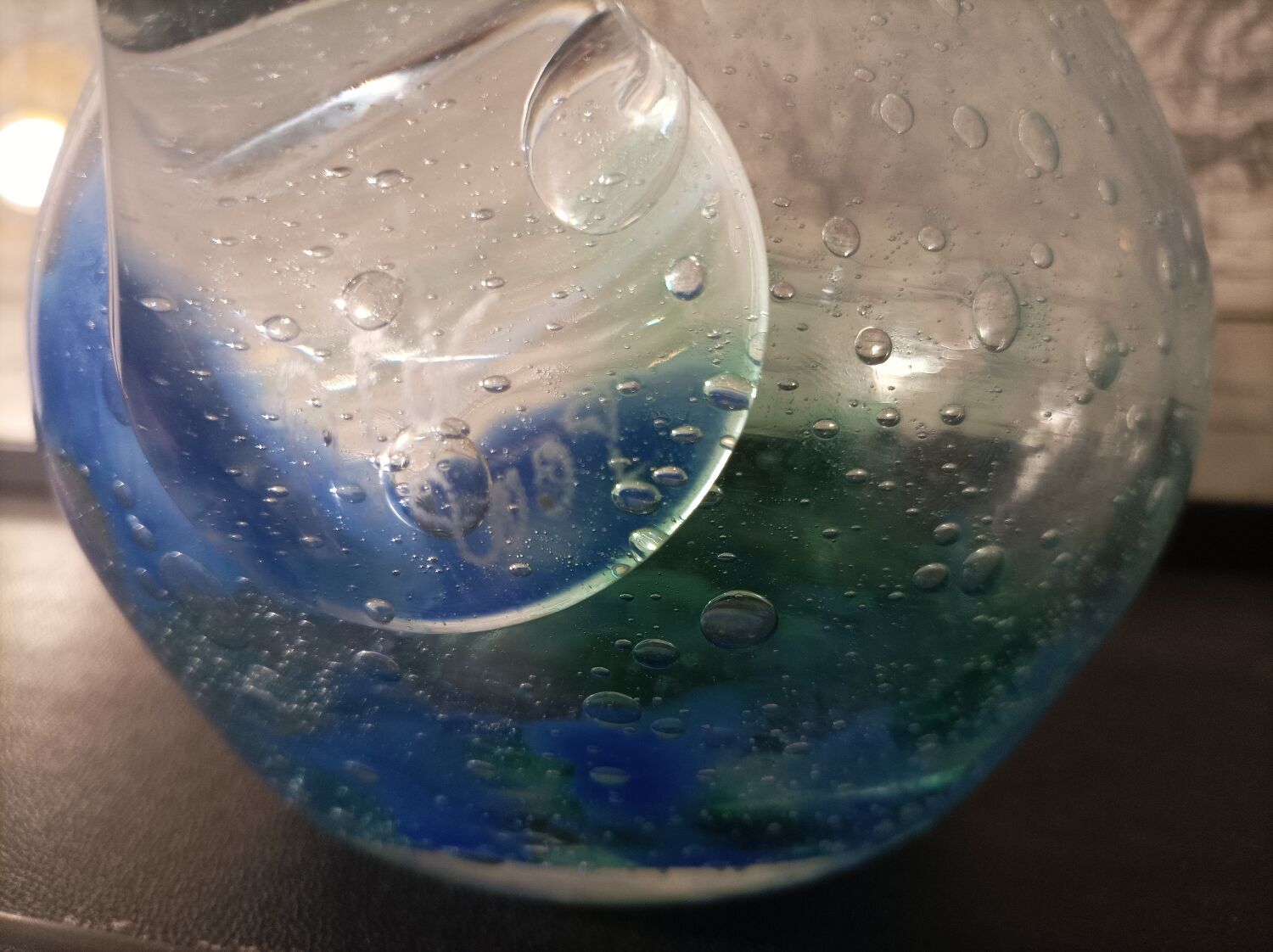 Pitcher Biot bubbled glass