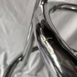 Vintage bar stool in black skai and chrome metal