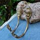 Pair of bronze putti coat hooks signed Art Nouveau period