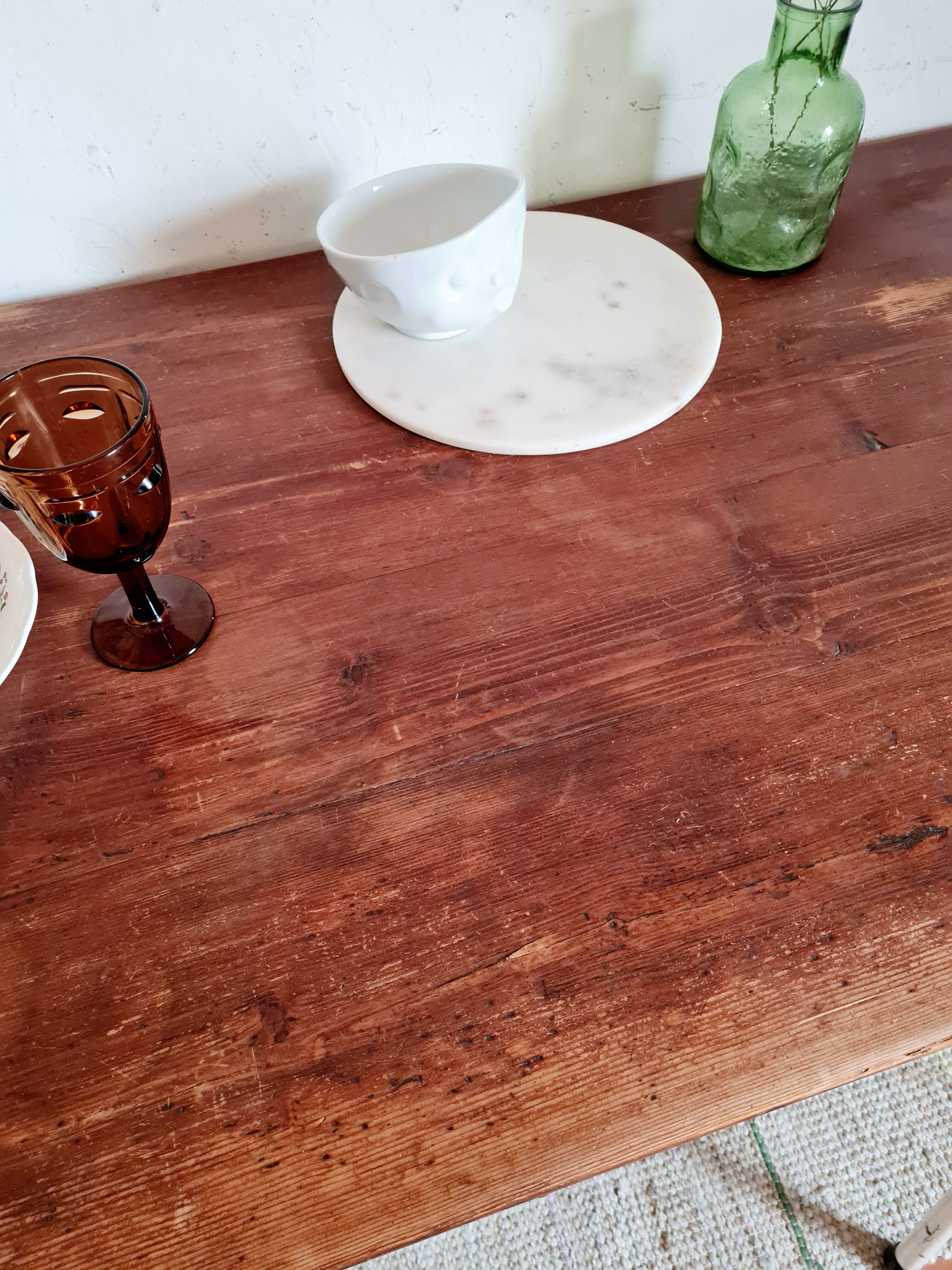 Old farm table 2 drawers