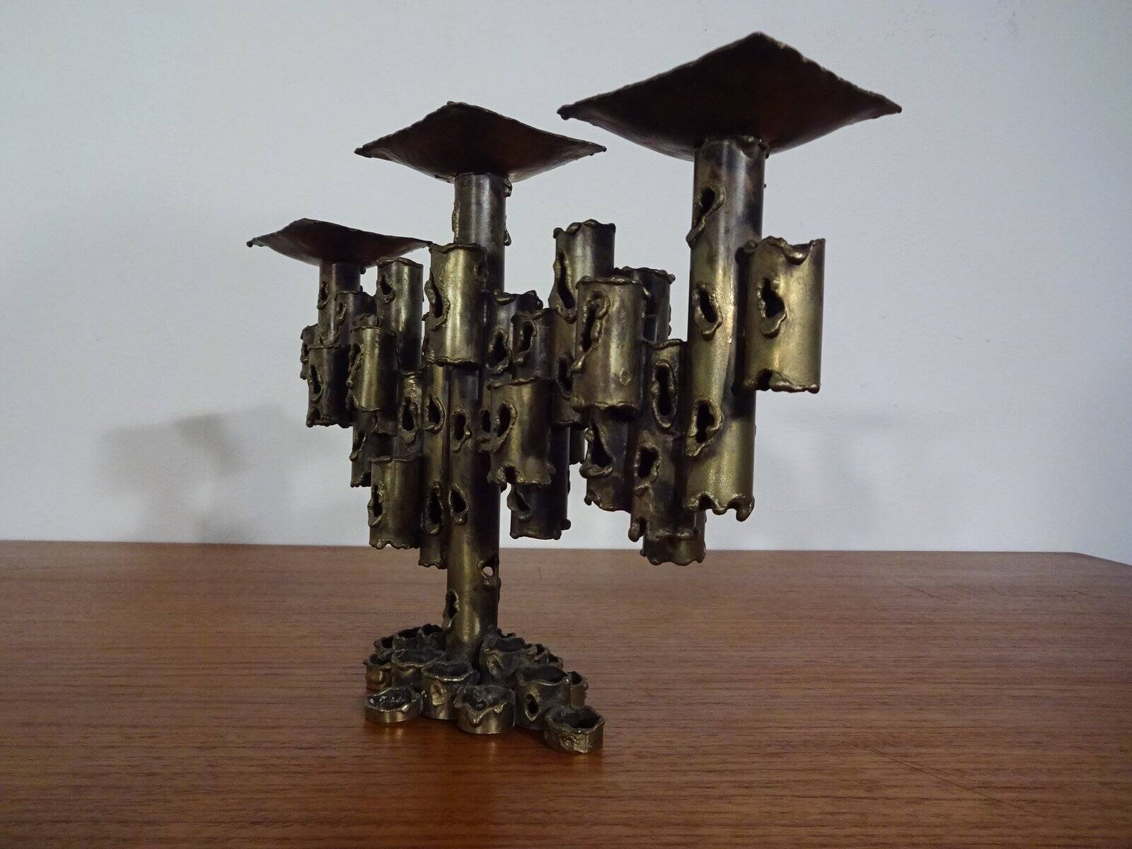 Brutalist Iron Candleholder, 1960s