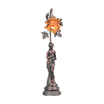 Brown patina table lamp