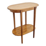 Oval side table with double top in wood - Art Deco style 1940s
