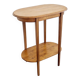 Oval side table with double top in wood - Art Deco style 1940