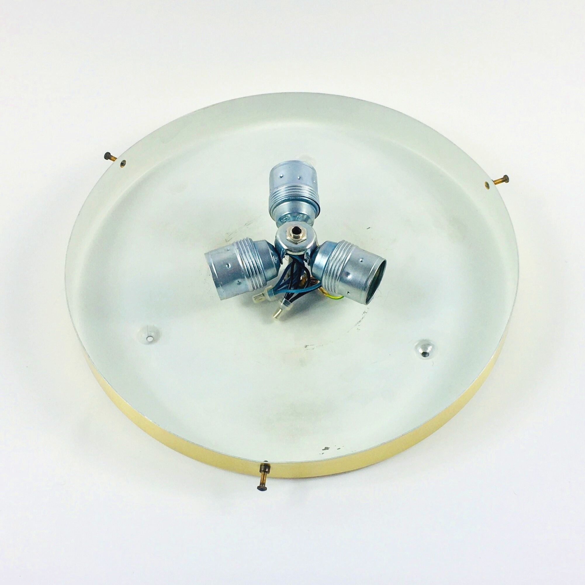 Large Murano Ice Glass Flush Mount/Ceiling Light from Doria Leuchten, Germany, 1960s