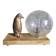 Lampe, veilleuse d'époque Art déco pingouin et globe en verre craquelé