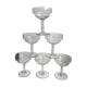 Set of 6 small champagne glasses in crystal engraved 50s