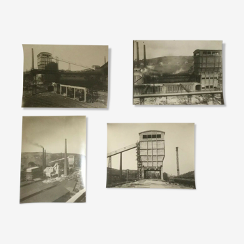 Lot of 4 photographies old 1950 longwy steelworks