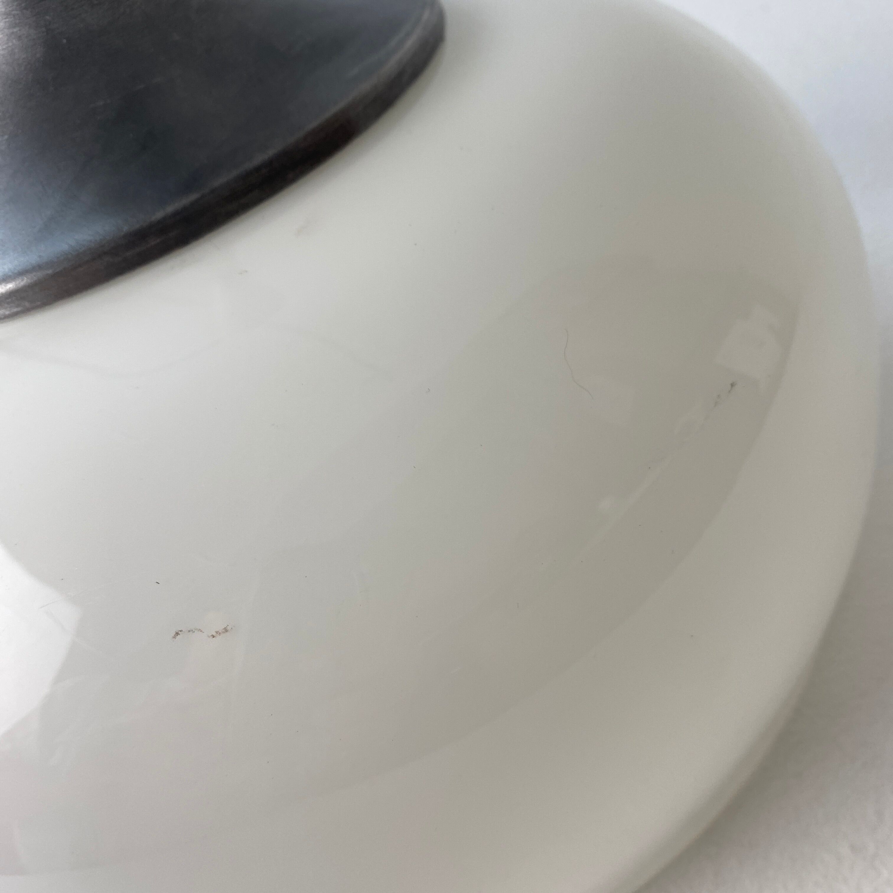 Old vintage opaline bell pendant lamp