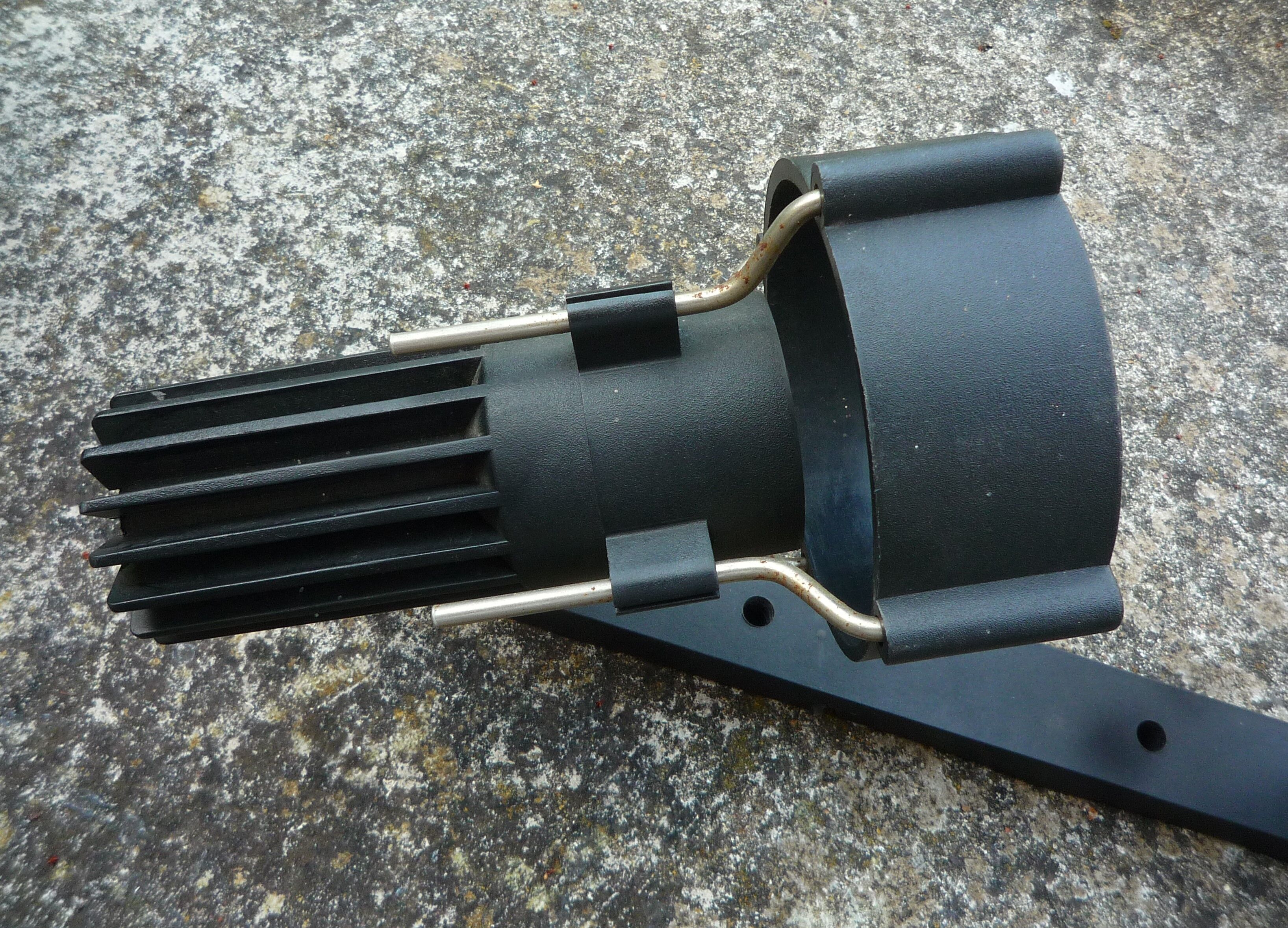 Ramp of black spotlights, vintage 1980s