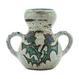 Ceramic vase - decoration flowers chardons - Etienne Daniel Vallauris France - vintage 70s