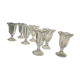 6 vintage ice cream cups with stylized foliage motifs