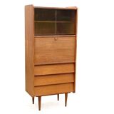 Secrétaire en bois massif vintage 1950