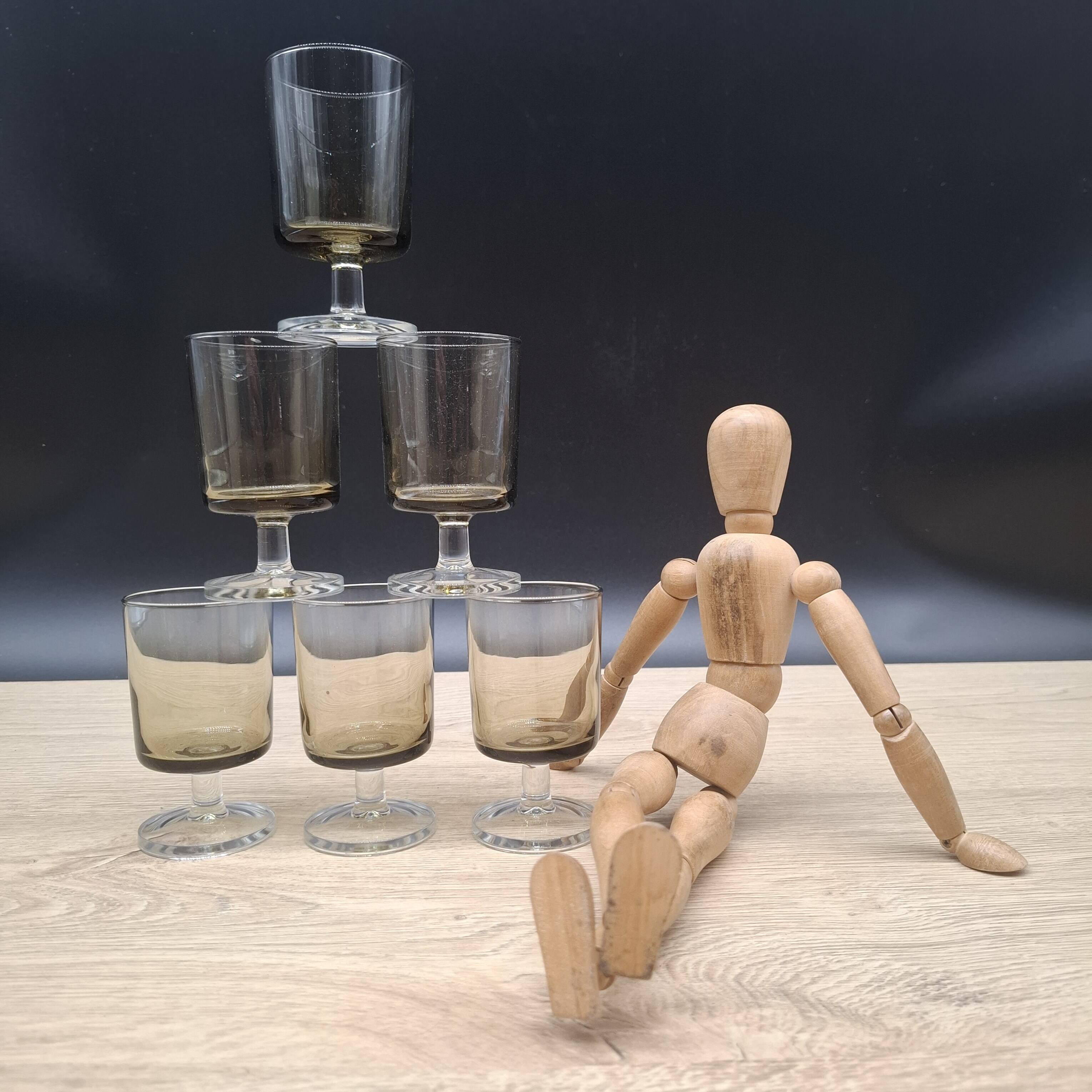 Set of 6 Luminarc smoked Sweden glasses