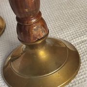 Wooden metal candle holders