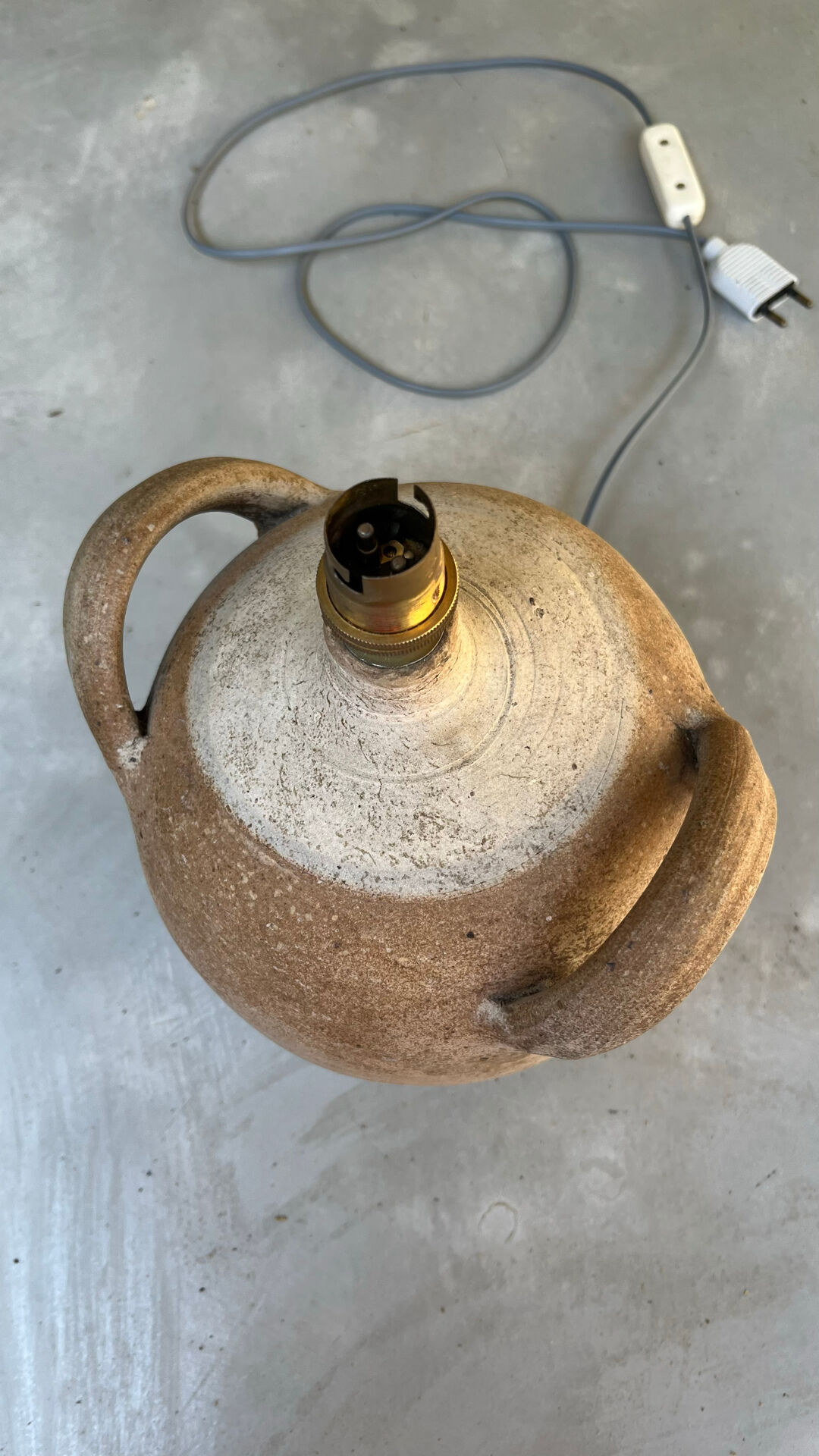Pied de lampe cruche en grès