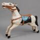 Pair of large hand-painted Indonesian horses with saddle